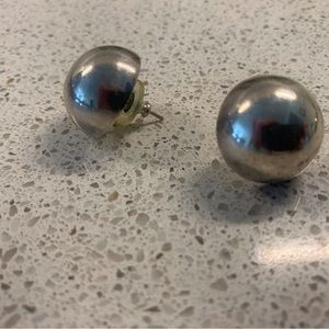 Sterling silver button earrings